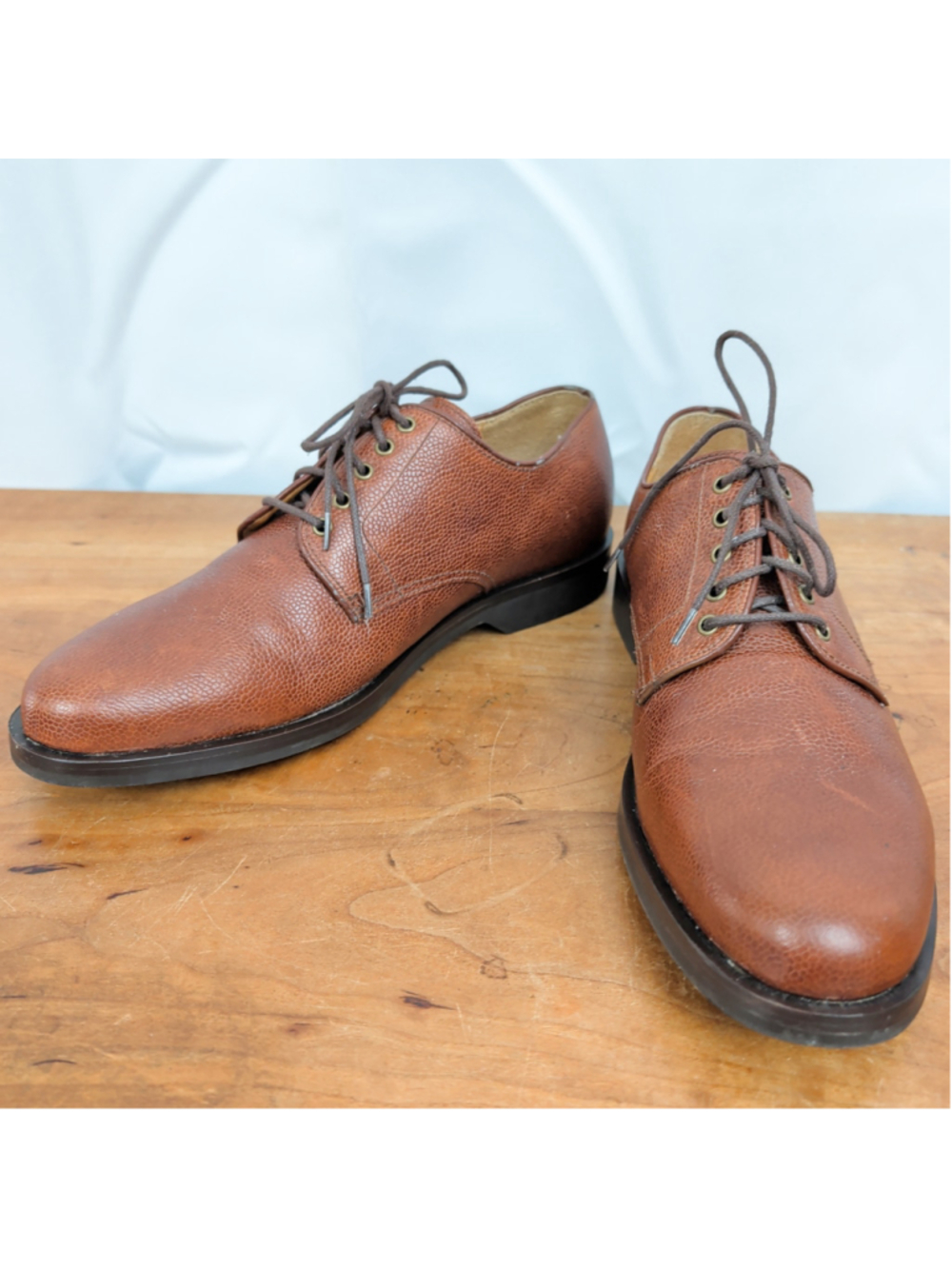 Men's Pebbled Leather Derby Shoes 10